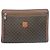 Pouch Céline Maclen in tela rivestita e pelle Marrone