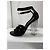 Louis Vuitton Sandali Crystal Flower High Heels Velluto Acrilico Nero Taglia 36 Gold hardware - vista 3