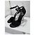 Louis Vuitton Sandali Crystal Flower High Heels Velluto Acrilico Nero Taglia 36 Gold hardware - vista 4