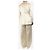 Ermanno Scervino Conjunto de traje de dos piezas en satén crema - size UK 10 Crudo - vista 2