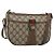 GUCCI GG Supreme Web Sherry Line Shoulder Bag PVC Leather Beige Gold