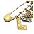 Broche Louis Vuitton con motivo de imperdible Plata Dorado - vista 4