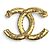 Chanel A24S ABD375 Coco Mark Brosche mit Kunstperlen Weiß Golden - Ansicht 3