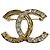 Spilla Chanel A24P in metallo Coco Mark con strass D'oro