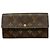 Louis Vuitton Monogram Pochette Portemonnaie Credit Long Wallet Marrone