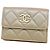 Portafoglio tri-fold Chanel rosa metallizzato Argento