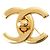 Spilla Chanel Gold CC placcata oro con chiusura a rotazione D'oro