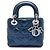Dior Blue Mini Metallic Calfskin Cannage Lady Dior Blu navy