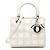 Dior White Medium Calfskin Studded Lady Dior Bianco