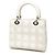 Dior White Medium Calfskin Studded Lady Dior Bianco - vista 2
