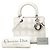 Dior White Medium Calfskin Studded Lady Dior Bianco - vista 7