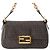 Fendi Brown Mini Zucchino Spalmati Chain Mamma Forever Marrone Marrone scuro