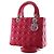 Dior Red Medium Lambskin Cannage Lady Dior Rosso - vista 3