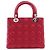 Dior Red Medium Lambskin Cannage Lady Dior Rosso - vista 4