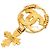 Chanel Gold CC vergoldete Kreuz-Brosche Golden