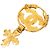 Chanel Gold CC vergoldete Kreuz-Brosche Golden - Ansicht 2