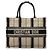 Dior Book Tote Medium aus bestickter Canvas Bayadere Beige