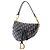Borsa Saddle Dior in tela Oblique blu - vista 3