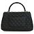 Borsa Chanel Coco Top Handle Medium in pelle caviar matelassé nera Nero - vista 4