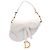 Borsa Saddle Dior Mini in tela ricamata Oblique bianca Bianco