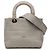 Dior Gray Medium Embroidered Canvas Cannage Lady D Lite Marrone Grigio
