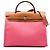 Hermès Pink Toile Herbag Zip 31 Rosa