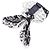 Scrunchie Louis Vuitton em seda Preto Branco - vista 3