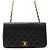 Borsa a tracolla Chanel in pelle nera con catena Nero