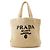 Borsa Tote Piccola Prada in Raphia Beige
