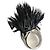 Givenchy Silver and Black Feather Ring Silver hardware