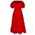 Vestido midi a capas con mangas abullonadas Ulla Johnson en algodón rojo Roja