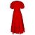 Vestido midi a capas con mangas abullonadas Ulla Johnson en algodón rojo Roja - vista 3