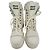 Bottines de combat à lacets Miu Miu en cuir blanc - vue 3