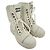 Bottines de combat à lacets Miu Miu en cuir blanc - vue 5