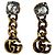 Orecchini a goccia Gucci GG con cristalli in ottone dorato D'oro - vista 2