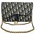 Borsa Dior Saddle Pouch Wallet on Chain in canvas blu navy