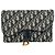 Borsa Dior Saddle Pouch Wallet on Chain in canvas blu navy - vista 2
