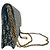 Borsa Dior Saddle Pouch Wallet on Chain in canvas blu navy - vista 3