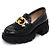 Gucci Mocassini da donna con cristalli intrecciati e suola rug nera Nero - vista 2