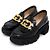 Gucci Mocassini da donna con cristalli intrecciati e suola rug nera Nero - vista 3