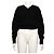 Bottega Veneta V-Ausschnitt Strickpullover für Damen aus schwarzer Merinowolle