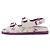 Chanel Sandali da donna in pelle CC Velcro Purple White Camellia Bianco