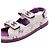 Chanel Sandali da donna in pelle CC Velcro Purple White Camellia Bianco - vista 10