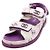 Chanel Sandali da donna in pelle CC Velcro Purple White Camellia Bianco - vista 2