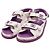 Chanel Sandali da donna in pelle CC Velcro Purple White Camellia Bianco - vista 3