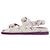 Chanel Sandali da donna in pelle CC Velcro Purple White Camellia Bianco - vista 4
