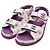 Chanel Sandali da donna in pelle CC Velcro Purple White Camellia Bianco - vista 6