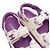 Chanel Sandali da donna in pelle CC Velcro Purple White Camellia Bianco - vista 7