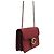Gucci Petit sac bandoulière en cuir grainé rouge avec motif GG entrelacé