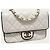 Chanel Mini borsa a patta in pelle d'agnello bianca e nera Bianco - vista 3